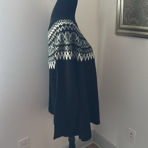 Roaman’s Fair Isle Pullover Sweater black long sleeves Sz 18/20 - Picture 5 of 12